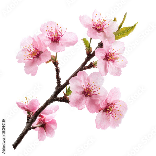 Isolated Pink Cherry Blossom on transparent background