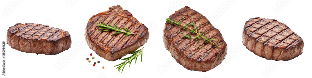 Grilled steaks with herbs. Grilled steaks with herbs.