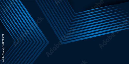 Dark blue background. Modern lines curves abstract presentation background. Luxury paper cut background