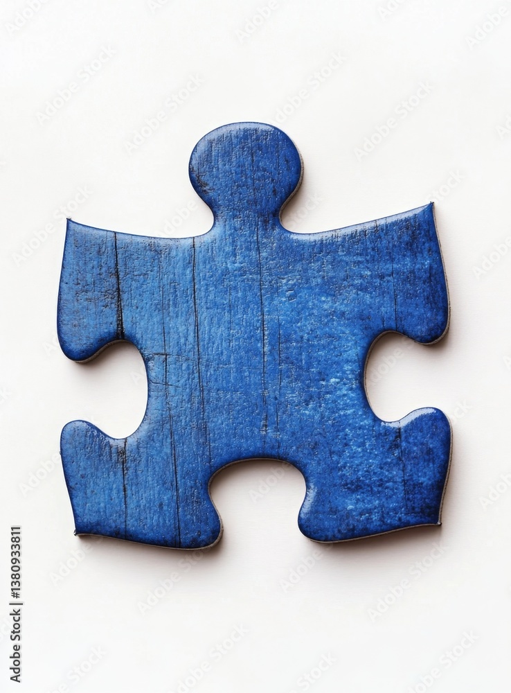 Obraz premium Blue puzzle piece on white background, solution concept (2)