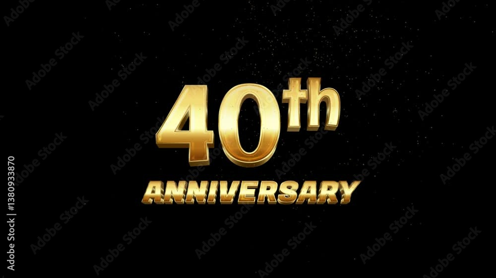 Happy Anniversary 40 th golden text with particles luxury animation Happy Anniversary 40 th golden text with particles luxury animation