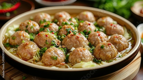 Chinese pork meatballs with cabbage 