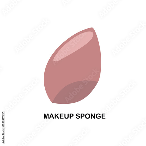 Makeup Sponge vector Illustration, Isolated on White Background.