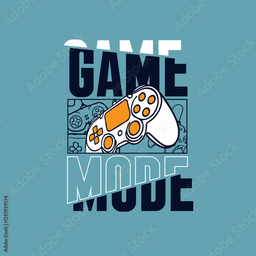 Game Mode joystick typography vector graphic tee print design