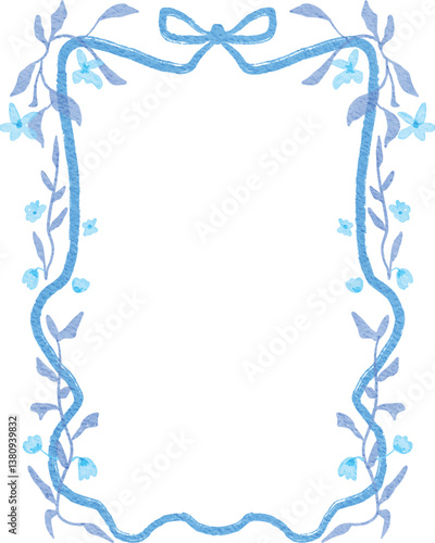 blue ribbon nursery baby shower watercolor cute illustration