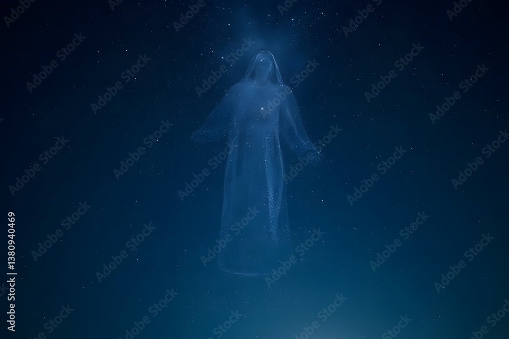 A night sky filled with countless stars forming the image of Mary’s ascent.
A night sky filled with countless stars forming the image of Mary’s ascent.