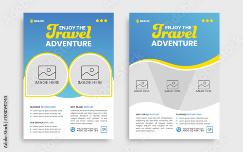 Modern poster travel flyer design template bundle.