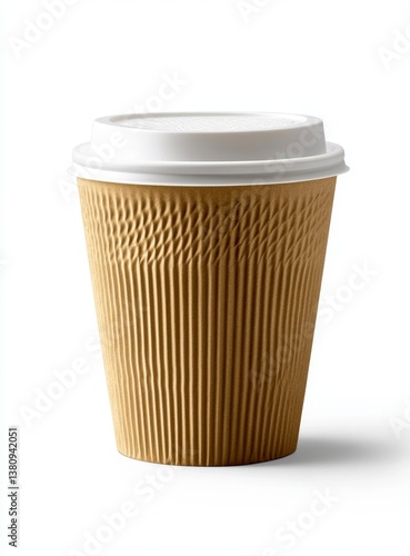 Wallpaper Mural Brown paper coffee cup, lidded, studio shot, white background, beverage packaging Torontodigital.ca