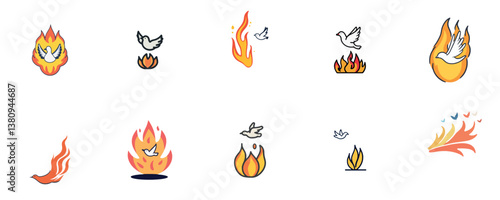 Fire Dove Symbol Peace Hope Freedom
