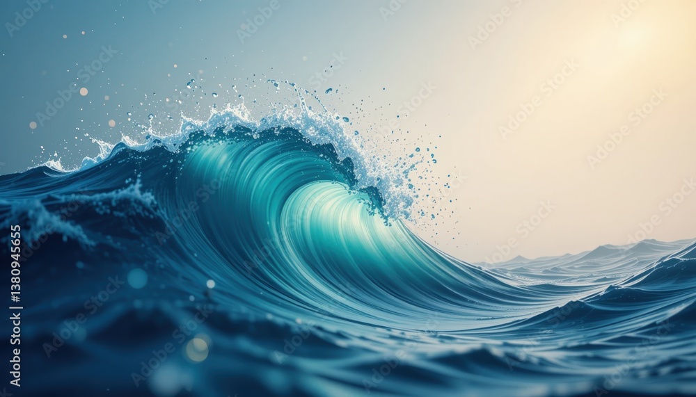 Dynamic ocean wave crashing at sunrise coastal landscape photography calm environment close-up view nature's beauty Dynamic ocean wave crashing at sunrise coastal landscape photography calm environment close-up view nature's beauty
