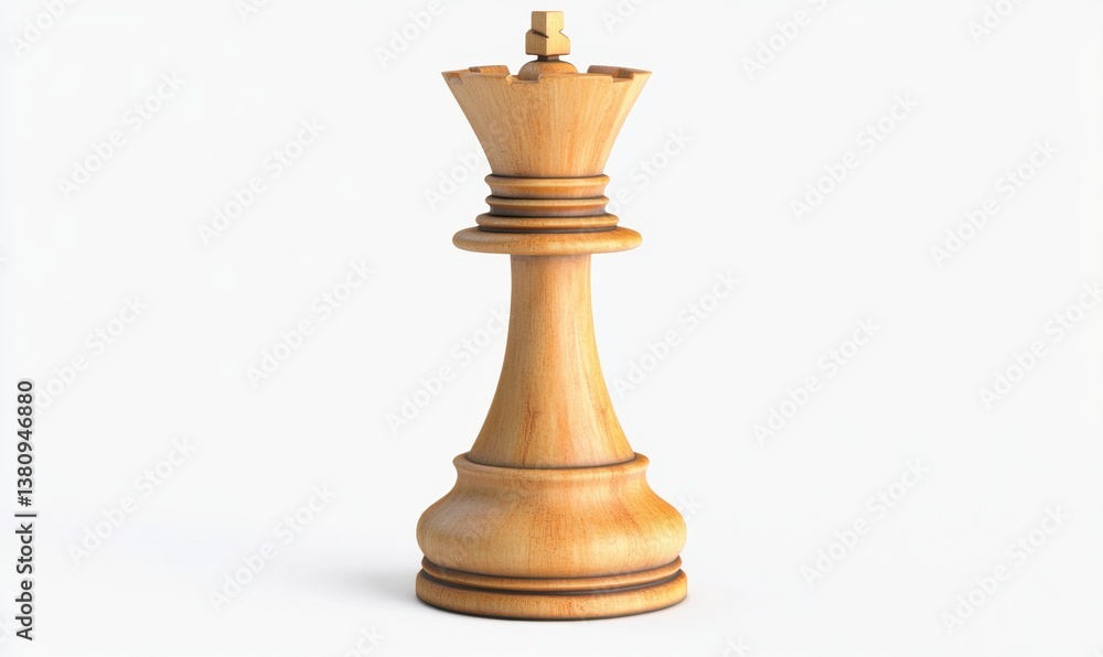 White queen chess piece on white background, strategy concept White queen chess piece on white background, strategy concept