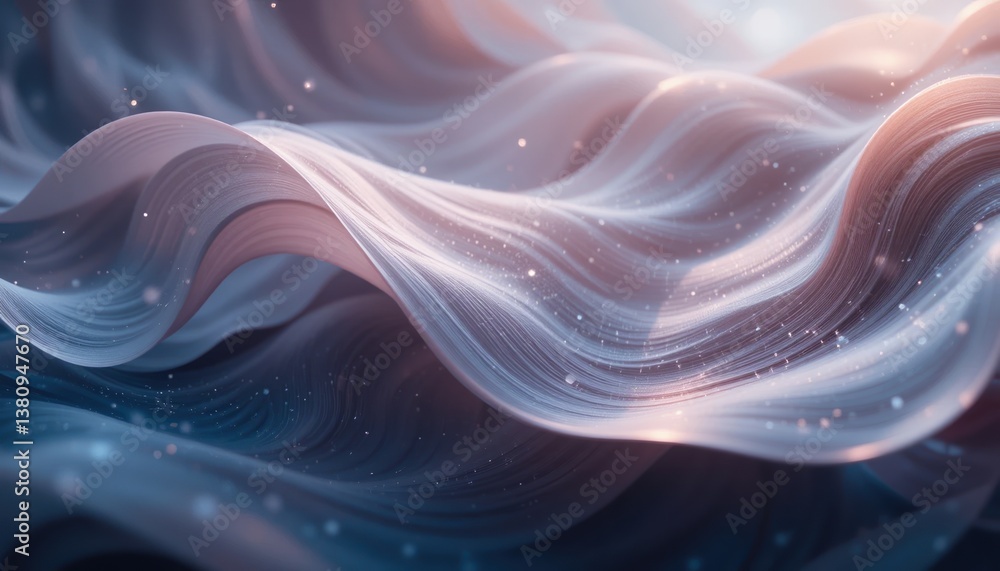 Fototapeta premium Flowing abstract waves in a dreamlike environment digital artwork serene atmosphere artistic perspective fluid motion