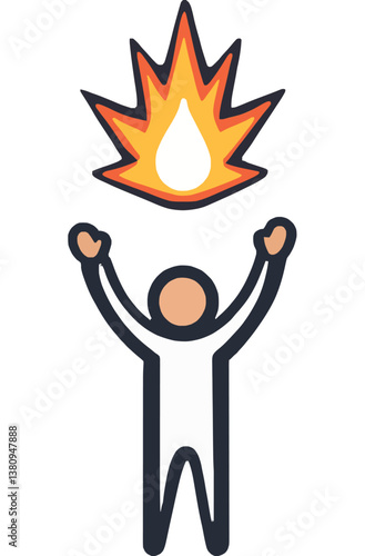 Person Celebrating Fire Energy and Excitement