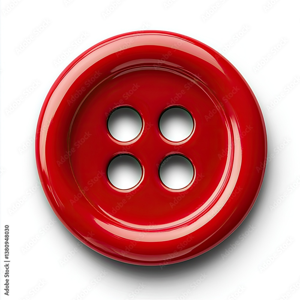 Red round button with four holes Red round button with four holes