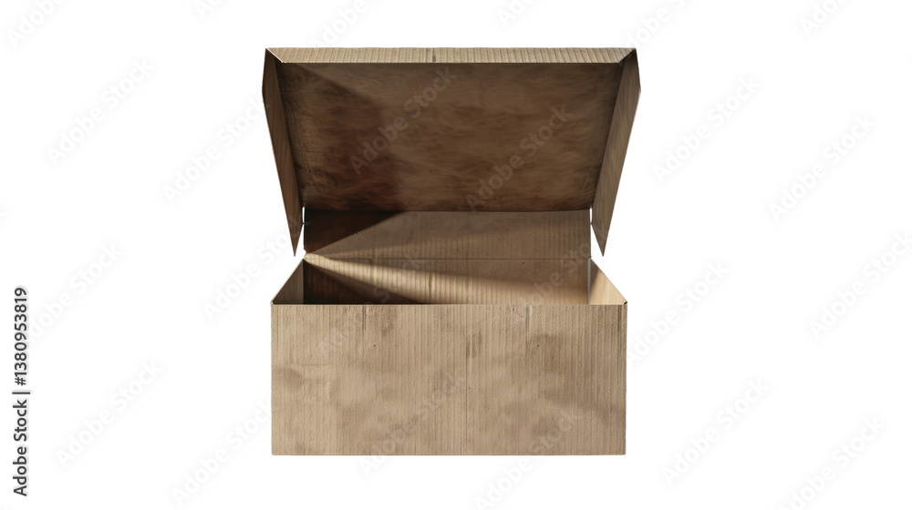 Unveiling the Empty Box: A close-up of an open cardboard box. Unveiling the Empty Box: A close-up of an open cardboard box.