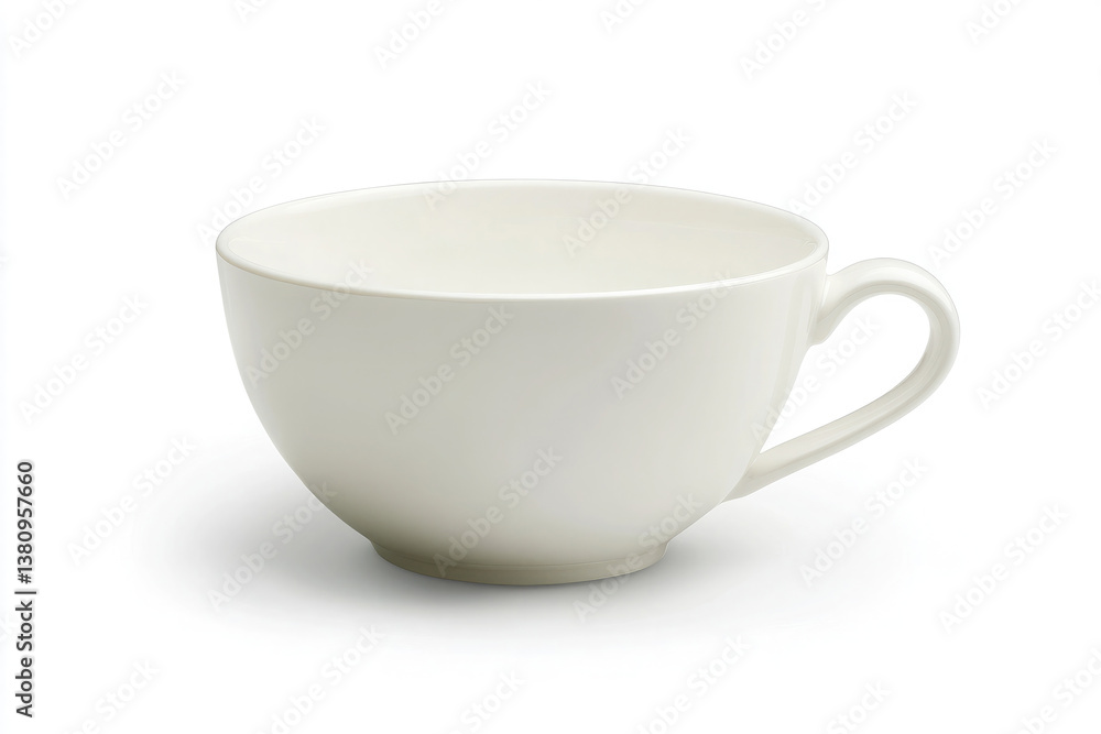 A plain white cup. A plain white cup.