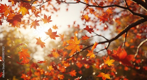 Crimson Dance of Autumn AI Generated