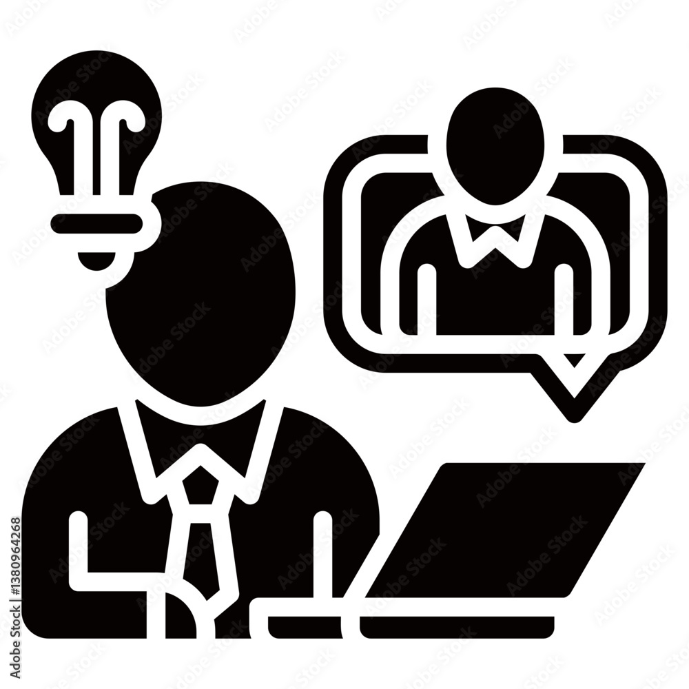 Obraz premium Collaboration Icon Business Opportunity and Planning Management Glyph Design Vector Concept