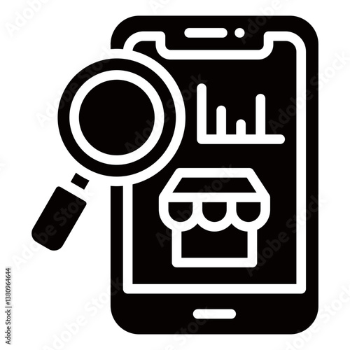 Market Research Icon Business Opportunity and Planning Management Glyph Design Vector Concept