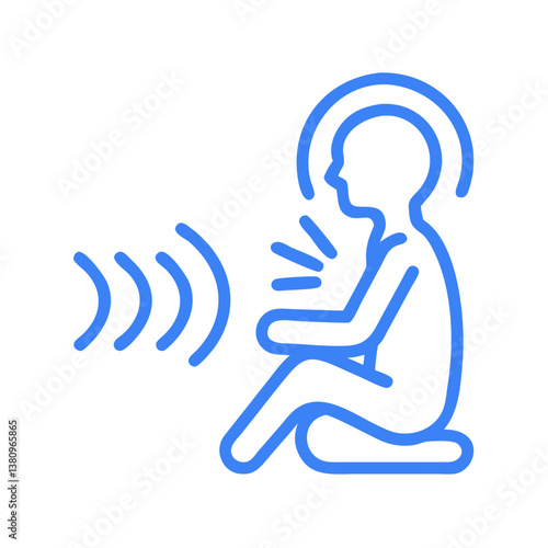 Seated Figure with Signal Waves — Audio Meditation Icon