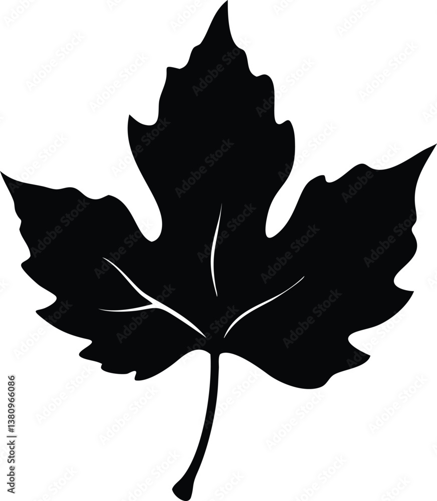 Naklejka premium Maple and Oak Leaf Silhouettes in Autumn Design