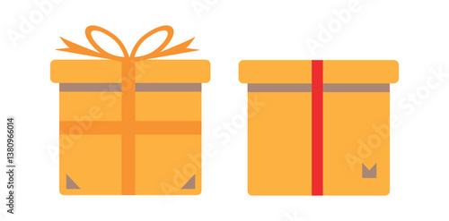 Gift box icon set. Gift box with ribbon for birthday, holiday, celebration, party, any occasion or special reason gift. gift box png and vector illustration on transparent background