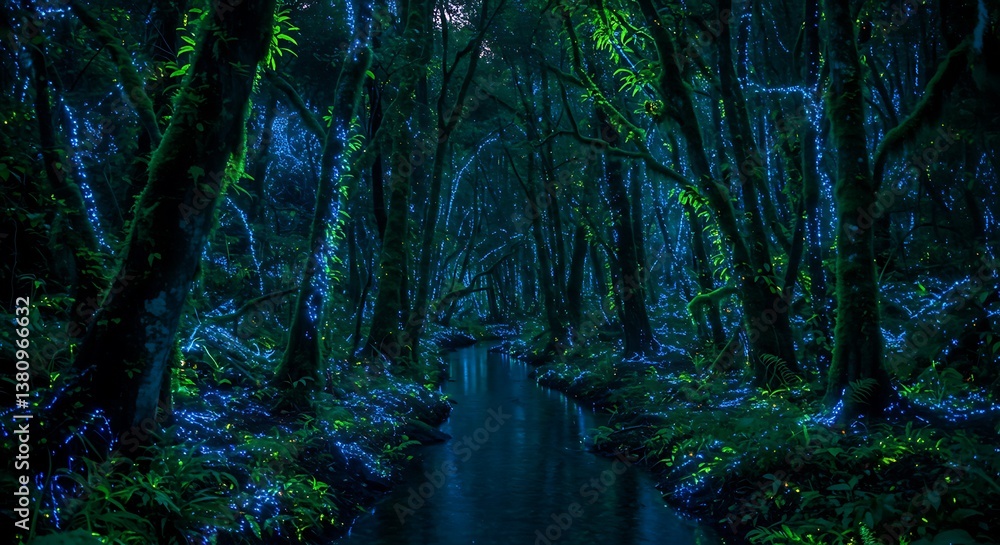 Obraz premium Emerald Gloaming AI Generated