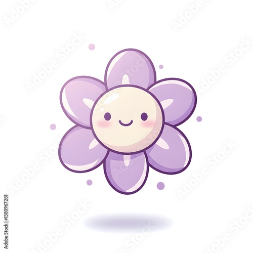 Purple Flower with Cute smile.