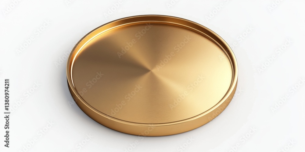 Gold round tray on white background, product display Gold round tray on white background, product display