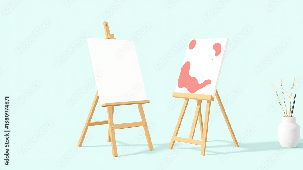 Fototapeta premium A classic paint easel, perfect for a design concept