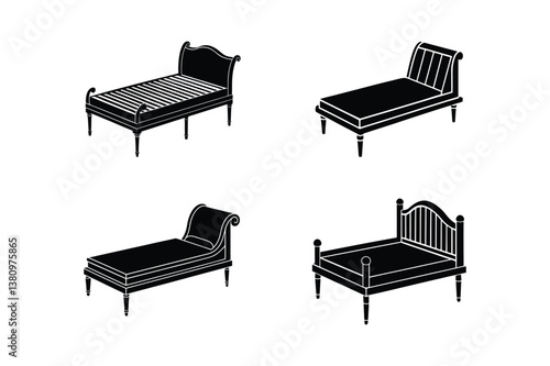 daybed silhouette icon vector illustration design