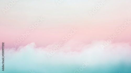 Obraz na płótnie Pastel Clouds at Dawn Soft Pink and Blue Sky Background w salonie