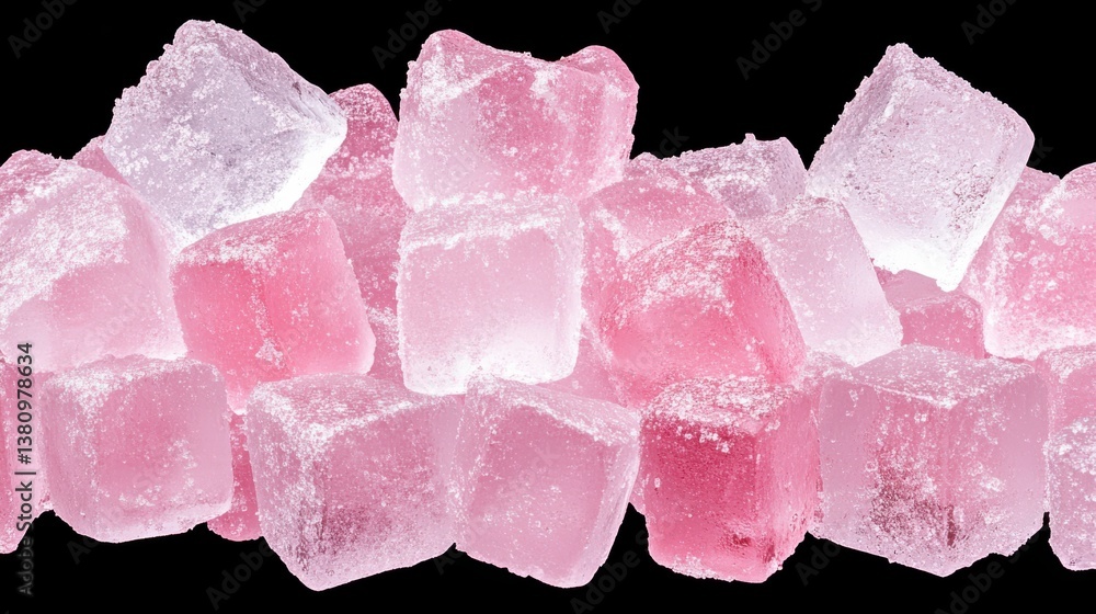 Sucralose Style. Colorful ice cubes stacked against a dark background. Sucralose Style. Colorful ice cubes stacked against a dark background.