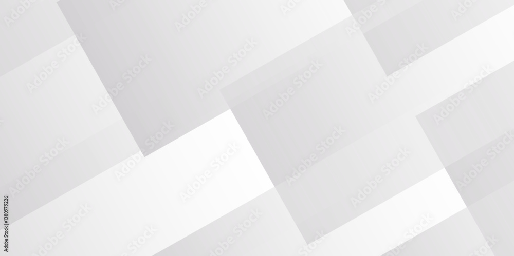 Abstract background with white and gray color technology modern background design . Geometric background with squares in bright light with soft shadows as pattern. Template for branding business 