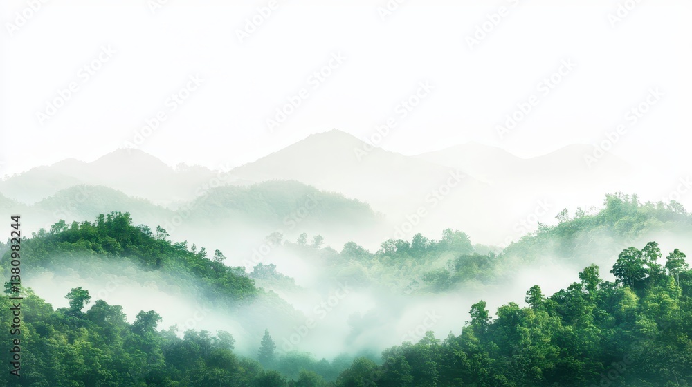 Fototapeta premium Breathtaking panoramic view of majestic mountains and lush forest landscape