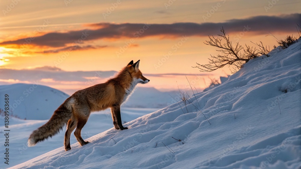 red fox in the snow red fox in the snow