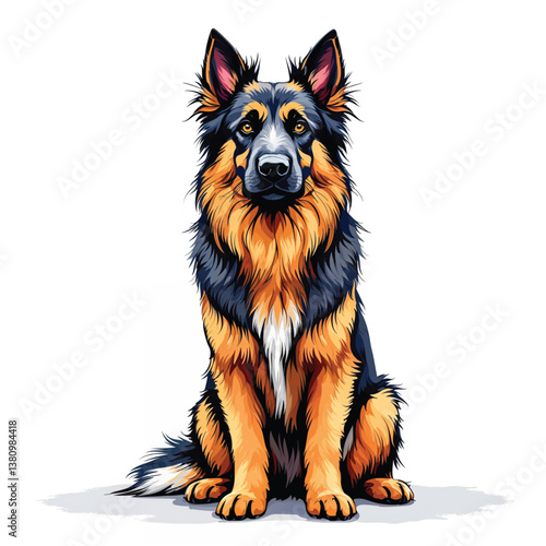 Cute isolated german shepherd puppy is a domestic canine breed