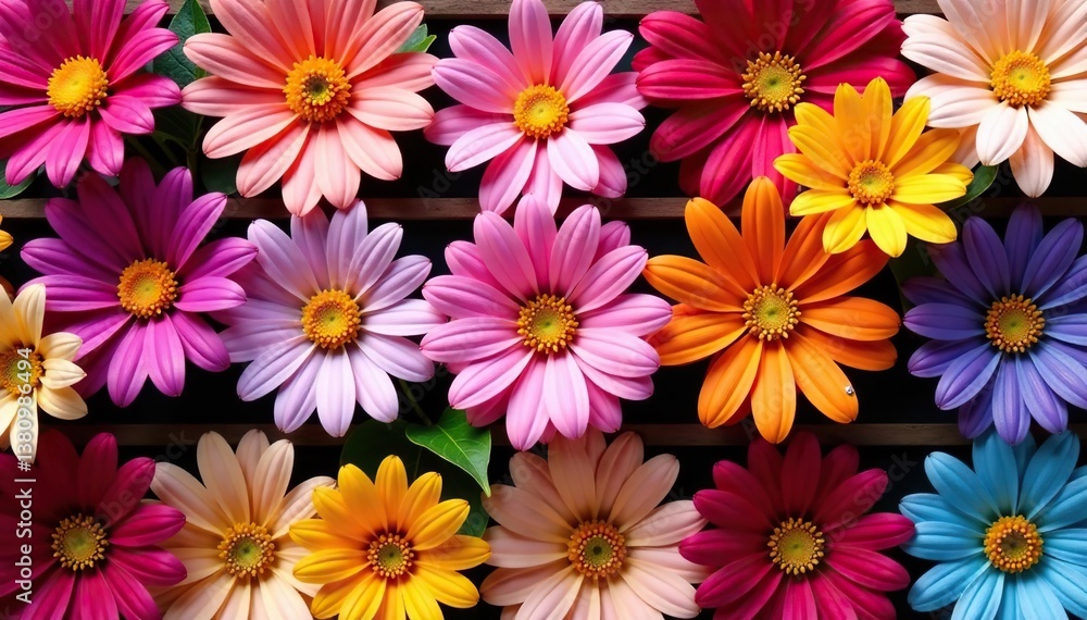 Bold blooms arranged in a repeating square lattice , shape, art, botanical Bold blooms arranged in a repeating square lattice , shape, art, botanical