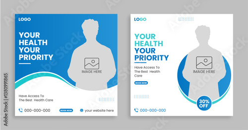 Medical social media post template.