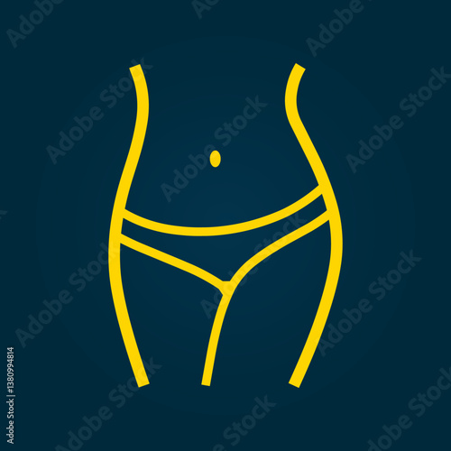 Woman waist trendy artwork applied abstract vector illustration colorful valuable design