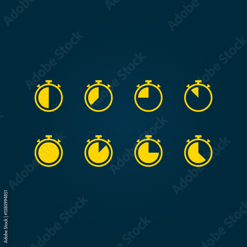 Timer trendy artwork applied abstract vector illustration colorful valuable design