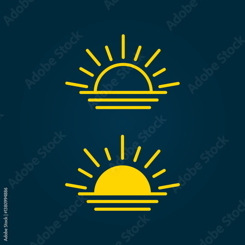 Sunset trendy artwork applied abstract vector illustration colorful valuable design