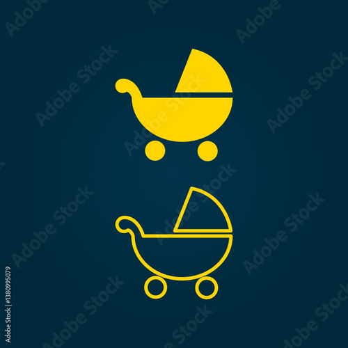 Baby stroller trendy artwork applied abstract vector illustration colorful valuable design