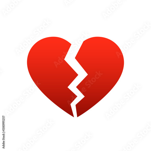Heartbreak icon. Broken heart or divorce flat icon. Vector illustration