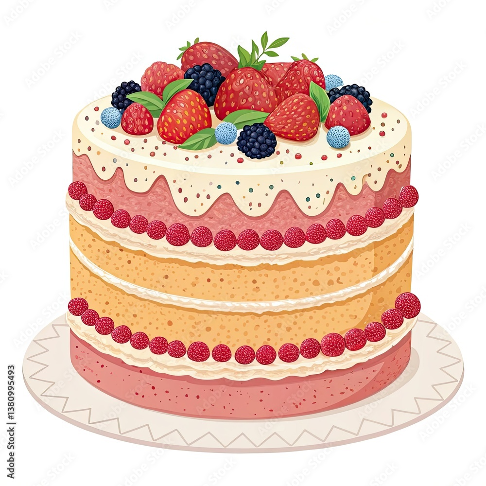 piece of cake with cherries piece of cake with cherries