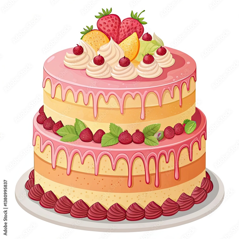 piece of cake with cherries piece of cake with cherries