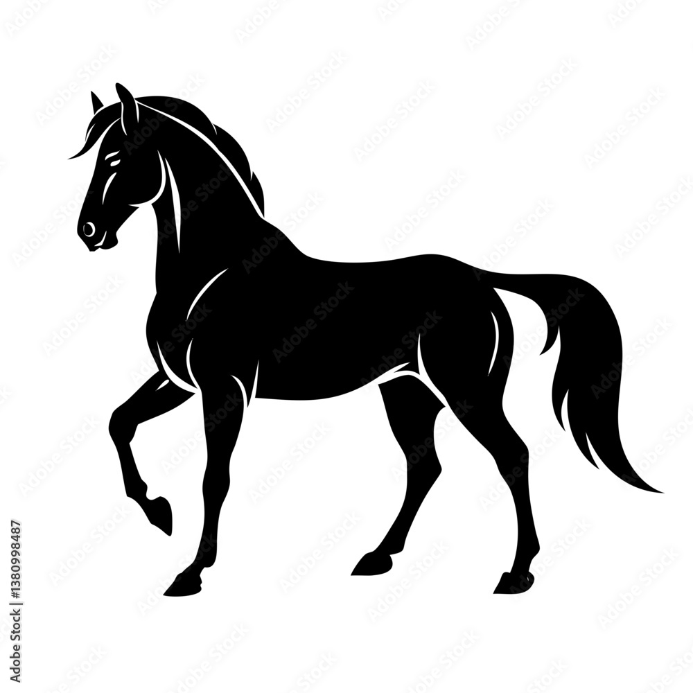 Realistic horse vector in a noble stance Realistic horse vector in a noble stance
