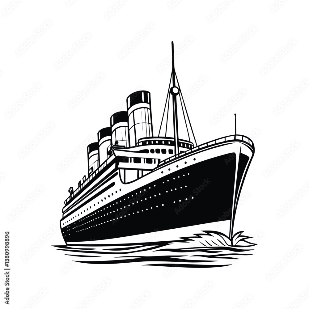 Fototapeta premium Cruise Ship Silhouette