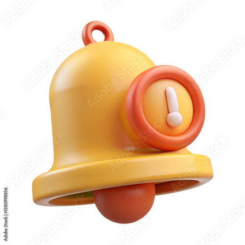 D Notification Bell Icon - Alert, Reminder & Alarm Symbol