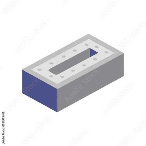  Stylish Concrete Block Icon Illustration